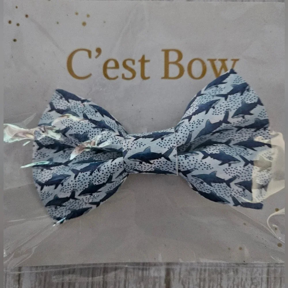 Shark Bowtie Two Prong Clip On  for Kids or Pets